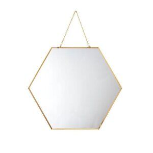 𝅺WILD Sage Boho Hexagon Gold Wall Mirrors With Chains 3 Pack